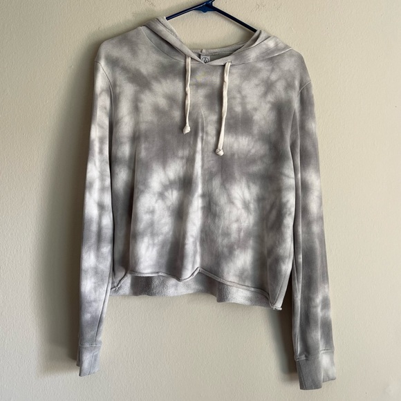 ❤️ Cropped Tie-Dye Raw Edge Hoodie - Picture 1 of 4